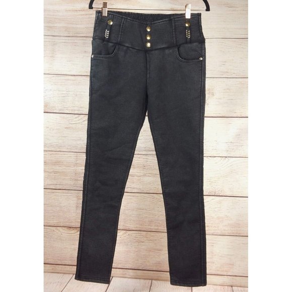 Women's Elastic Warm Legging High Waist Stretch Skinny Slim Fit Pants Black - Picture 4 of 15